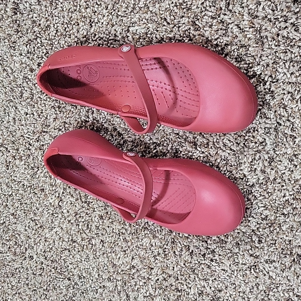 Crocs Alice Mary Janes Flats Womens Red Slip-On Sz 11